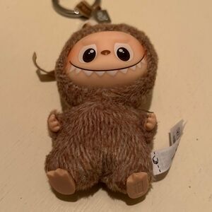 Authentic PopMart Labubu The Monsters Pin For Love Series "&" Brown Plush Pendan
