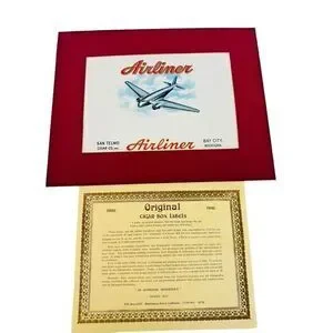 Aviation Airliner Original Cigar Label Bay City MI San Telmo Cigar Co.‎ Embossed