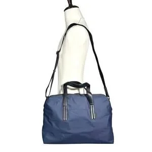 Away Unisex The Everywhere Leather Nylon Navy Blue Carry On Travel Bag