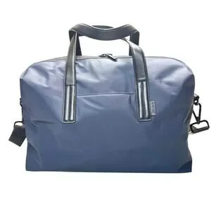 Away Unisex The Everywhere Leather Nylon Navy Blue Carry On Travel Bag