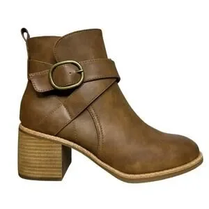 B.O.C. Born Women's Foxy Stacked Heel Booties Brown Size 9.5 New