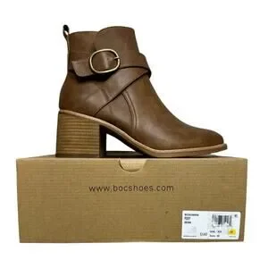 B.O.C. Born Women's Foxy Stacked Heel Booties Brown Size 9.5 New