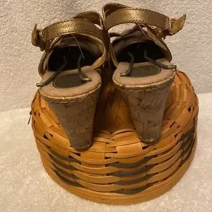 B.o.c. Gold Strappy Wedges Size 9