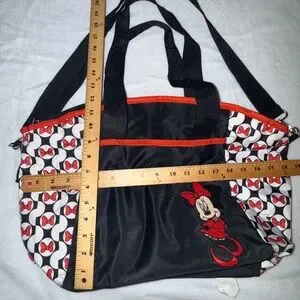 Baby Disney Minnie Mouse Black And Red Diaper Bag Tote Bag Carry All