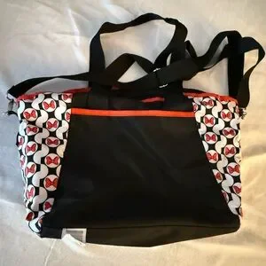 Baby Disney Minnie Mouse Black And Red Diaper Bag Tote Bag Carry All