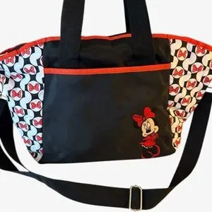 Baby Disney Minnie Mouse Black and Red Diaper Bag Tote Bag Carry All