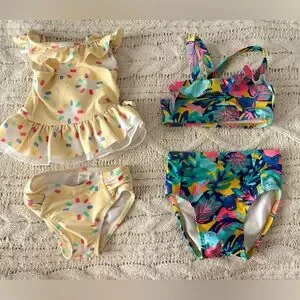 Baby Girls Swimsuit Set 6-9m Months And 12 Months