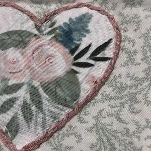 Baby Quilt Girls Pink/green Handmade Patchwork Crib Blanket Hearts / Floral