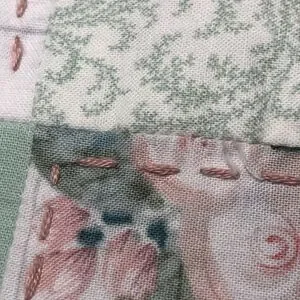 Baby Quilt Girls Pink/green Handmade Patchwork Crib Blanket Hearts / Floral