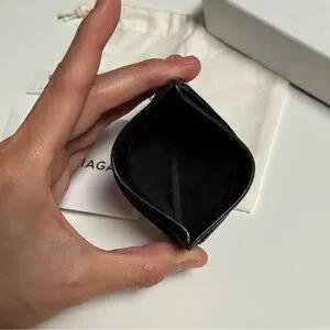 Balenciaga Black Leather Card Holder Mens Wallet