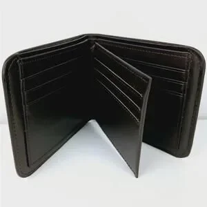 Bally Men's Smooth Brown Leather Bi-Fold Wallet