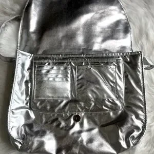 Ban.Do Metallic Silver Logged On Laptop Bag NWOT