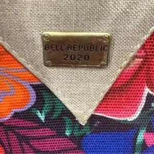 Banana Republic Tan Satchel With Floral Heart Design