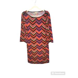 Banana Republic Women's Stretch Geometric Colorblock Dress Sz Large Stretch