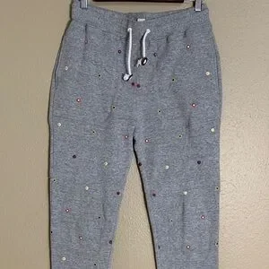 Band Of Outsiders Embroidered Colorful Accent Lounge Gray Joggers Size 0