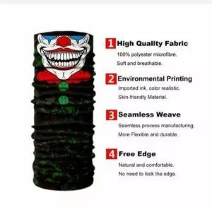 Bandana Neck Gaiter Skull Face Mask Bandanas Tube Breathable Rave Face Scarf US
