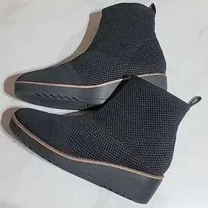 BANDOLINO REISSA KNIT WEDGE ANKLE SOCK BOOTS FALL WINTER HEEL BOOTIES SHOES 7.5M