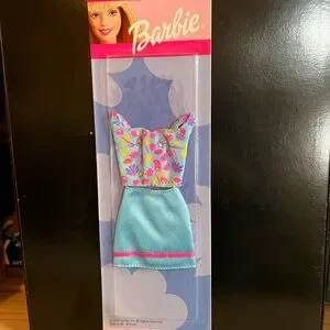 Barbie Vibrant Floral Top with Aqua Skirt