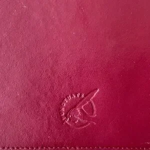 Barnes & Noble Burgundy Leather Document Holder Folio Organizer Clutch 8X6