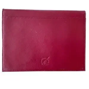 Barnes & Noble Burgundy Leather Document Holder Folio Organizer Clutch 8X6