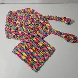 Bath set back scrubber and washcloth Handmade