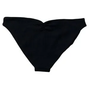 Beach Bunny Kate Ribtide Black Ruched Bikini Bottom L NWT