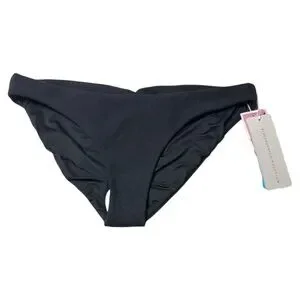 Beach Bunny Kate Ribtide Black Ruched Bikini Bottom L NWT