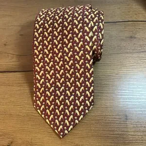 Beaufort Tie Rack Yellow Lab Dog Printed Novelty Animal Silk Tie Made Italy Red