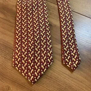 Beaufort Tie Rack Yellow Lab Dog Printed Novelty Animal Silk Tie Made Italy Red