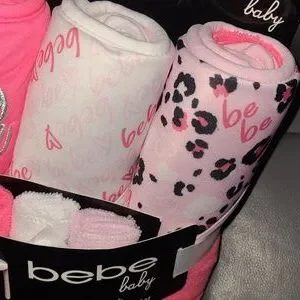 Bebe Baby Pink And White Towel Set