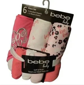 Bebe Baby Pink and White Towel Set