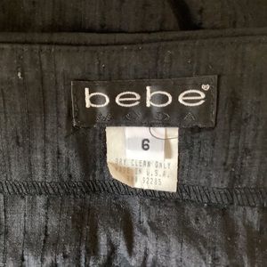 Bebe Silk Skirt 6 Black Embellished Hem