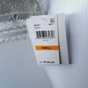 Becca Rebecca Virtue Crochet Bikini Top Small White NEW Triangle Boho Bridal