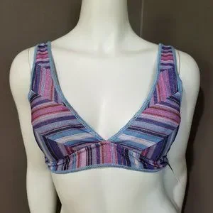 BECCA South Coast Teagan Metallic Striped Bikini Top