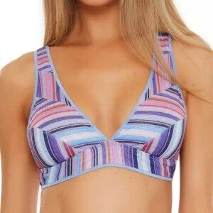 BECCA South Coast Teagan Metallic Striped Bikini Top