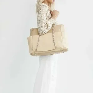 BEIS Tan Cream Large Diaper Bag OS