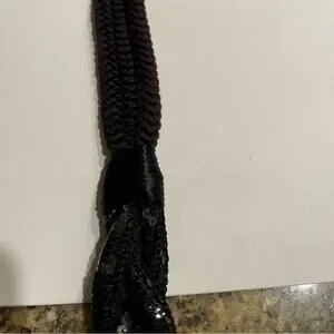 Belt Seqiun Or Necklace Black -48” Long Macramé Sequins Cord- Great Accessory