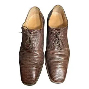 Belvedere Shoes Mens Size 11 Genuine Lizard Leather Dress Lace Up