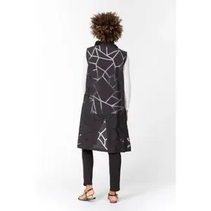 Berek Women's Long Black Vest Size XXL Octagon Pattern Summer Cover Up NWT