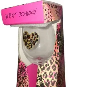 Betsey Johnson Bedazzled Heart Wine Glass