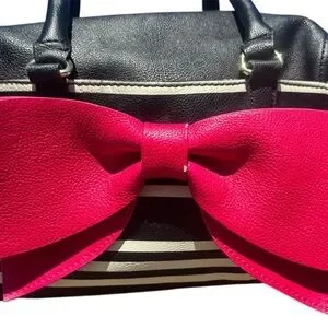 Betsey Johnson Black And White Satchel With Striking Design