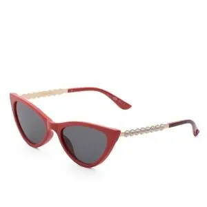 Betsey Johnson Spice Of Life Faux Pearl Cat Eye Chic Red Sunglasses NWT