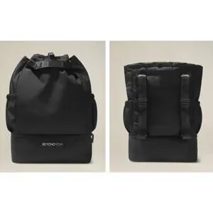 Beyond Yoga Convertible Gym Bag Black Backpack Pockets Zipper New