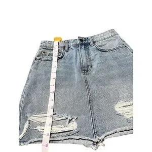 Billabong X Sincerely Jules Denim Form Fit Cut Women's Size 25 Light Wash Skit