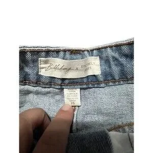 Billabong X Sincerely Jules Denim Form Fit Cut Women's Size 25 Light Wash Skit