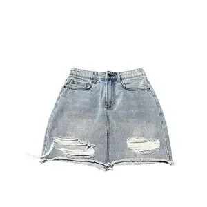 Billabong x sincerely jules denim Form Fit Cut women's size 25 Light Wash Skit