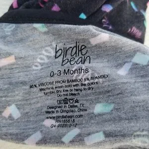 Birdie Bean Confetti Convertible Romper Black Baby Girls 0-3 Months