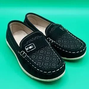 Black and white loafers