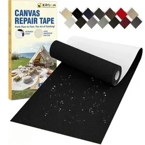 BLACK Canvas Repair Tape 3.2 x 63 Inch Waterproof Heavy Duty Fabric Tape New