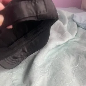 Black Cap For Women Reversible Sequin Heart. Velcro Closure. One Size